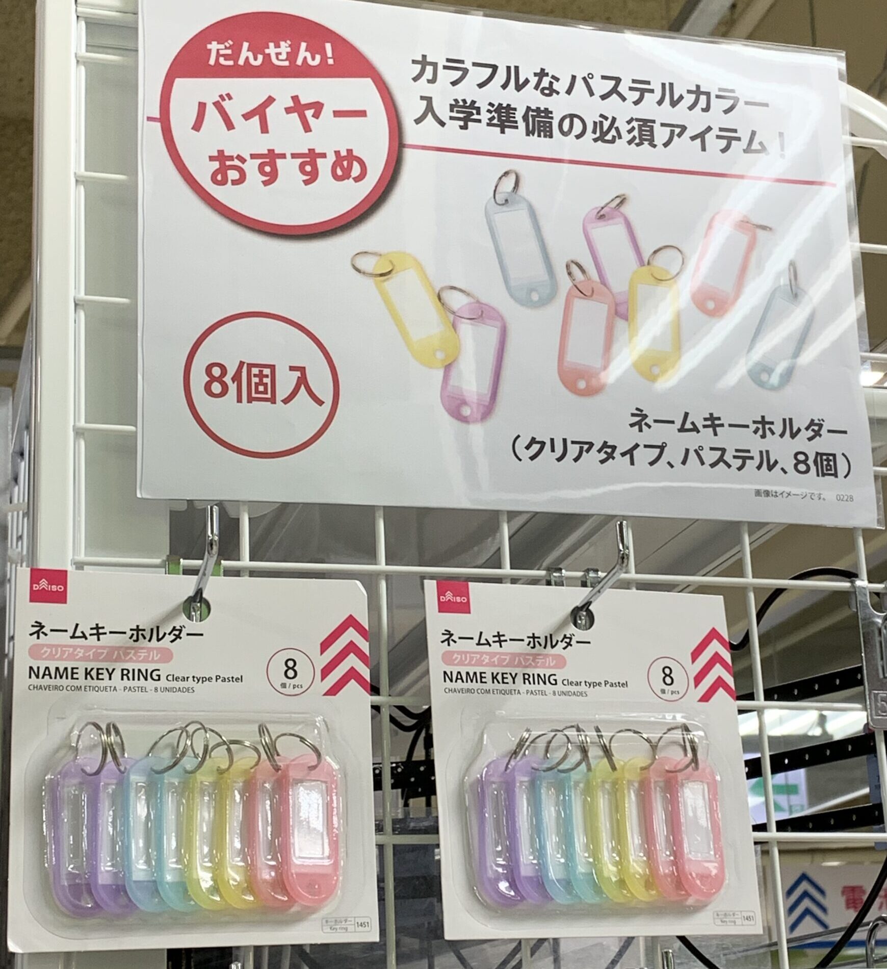 Daiso ダイソー 探険 ネームキーホルダー ８個 およげ１００円